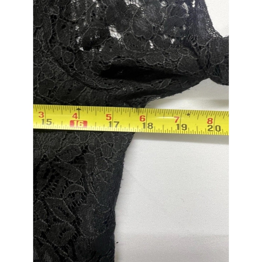 Lace V-Neck Tunic Womens Size M Black Gothic Whimsigoth Boho Long Sleeve Witchy - Picture 8 of 9